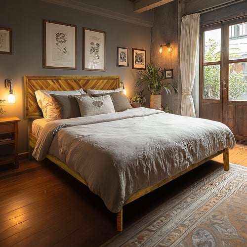 Acacia Sierra Deluxe Solid Wood Bed Frame